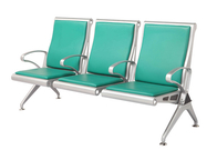 Green PU Leather SS201 Steel Airport Chair / Salon Waiting Room Chairs